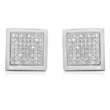 White 14K White Gold Diamond Stud Earrings 0.50 Ctw